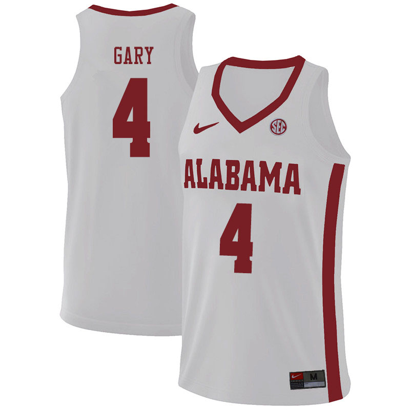 Men #4 Juwan Gary Alabama Crimson Tide College Basketball Jerseys Sale-White